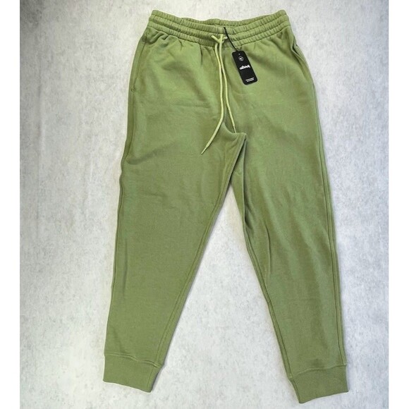 Allbirds Mens Sweatpants Green Fleece Ribbed Ankle Organic Cotton Hemp Size XL - Picture 1 of 11
